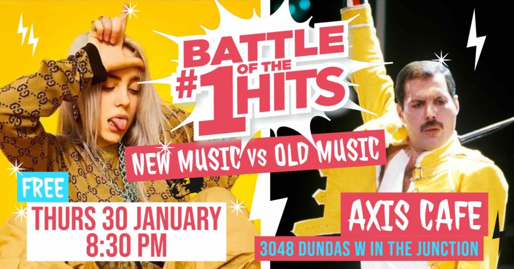 Come to the Axis Gallery for Battle of the #1 Hits